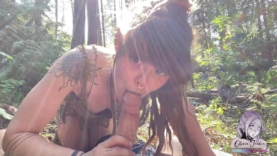 NYMPHO KLEPTO Forest Fairy Ahegao Spit Blowjob And Doggystyle Fuck - Olivia Jarden