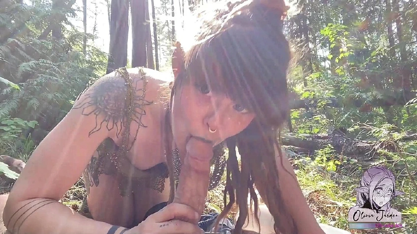 NYMPHO KLEPTO Forest Fairy Ahegao Spit Blowjob And Doggystyle Fuck - Olivia Jarden